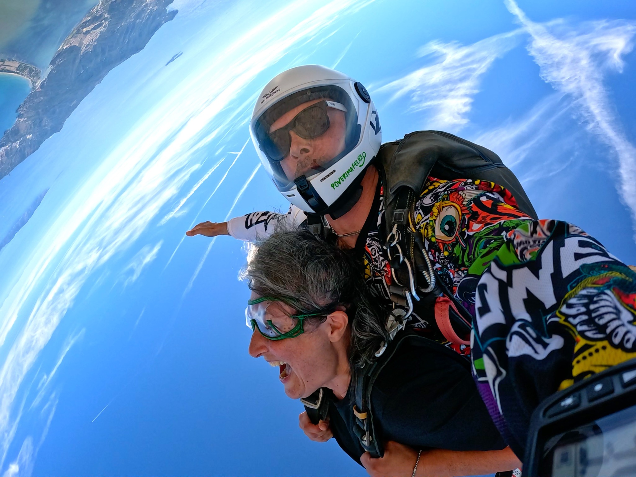 Smiles during a tandem skydive
