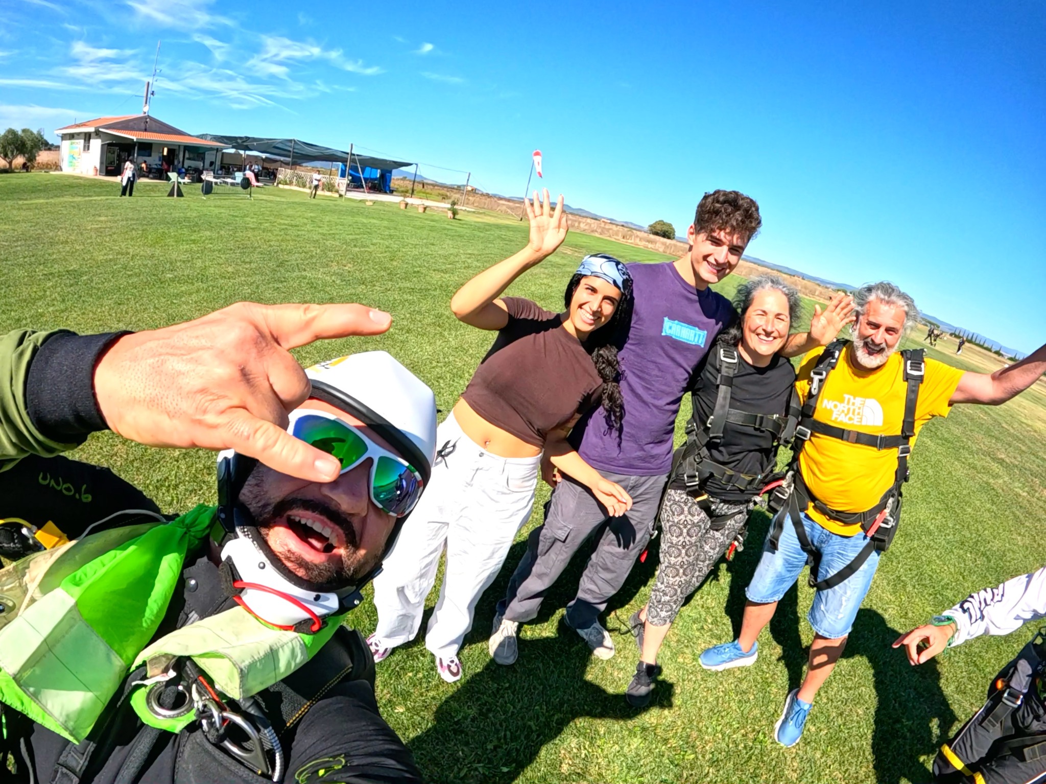 A moment together after the jump