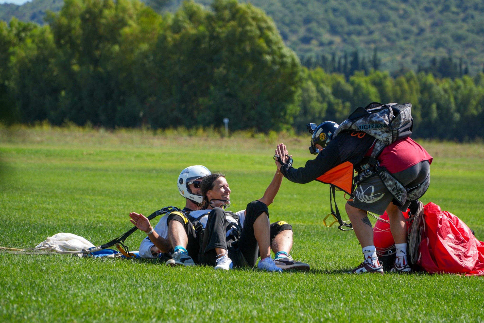 Arriving on the dropzone landing area