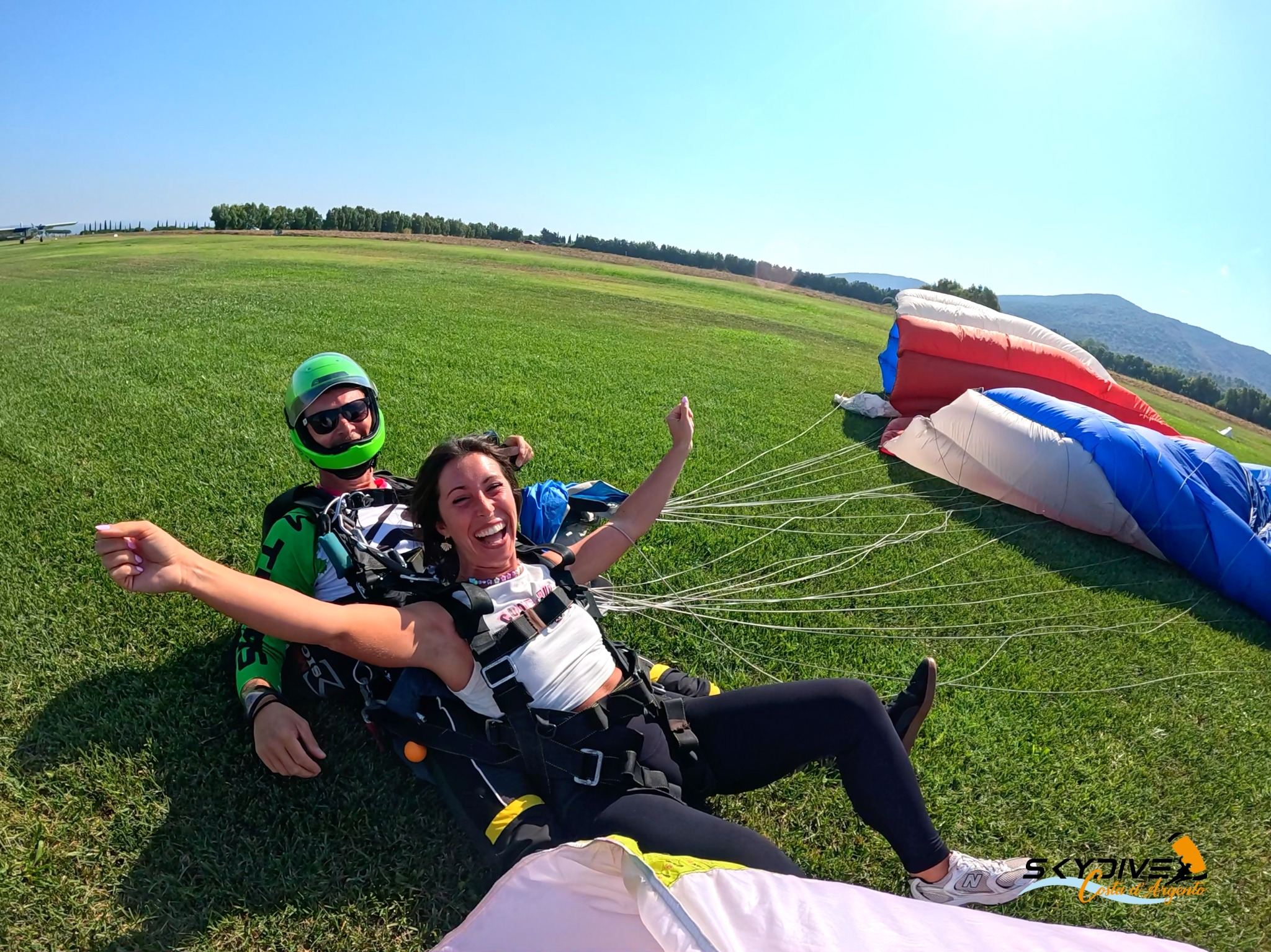 Smiles after landing